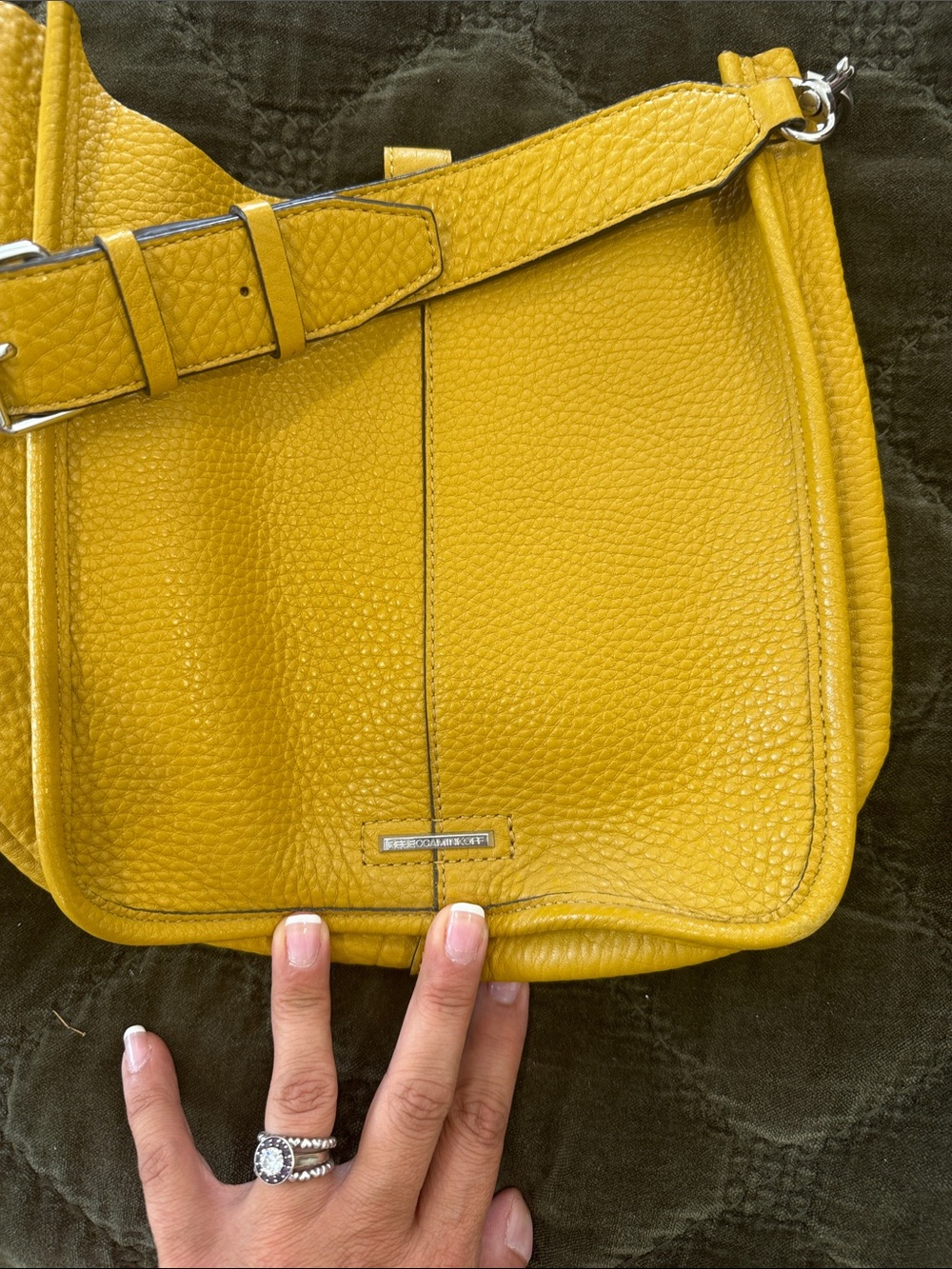 Rebecca Minkoff Yellow Leather Studded Crossbody Bag - Picture 2 of 3